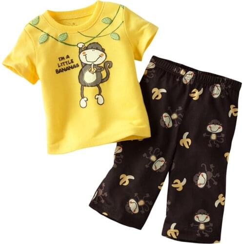 Jumping Beans monkey baby boys clothes suit yellow banana kids t-shirt trouser suit 12month to 3 year