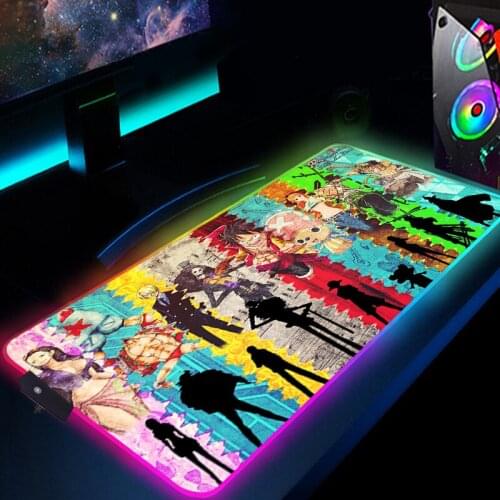 RGB Anime Mouse Pad Gaming Mousepad One Piece Mouse Mat Gaming Accessories Dsek Mat Large rubber mousepad Computer Laptop Pad