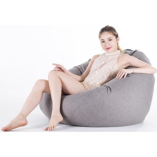 Bean Bag Cover No Filler Home Living Room Sofa Bed Lazy Casual Tatami Beanbag Chair Furniture Couch Cover Pouf Puff Line Cloth