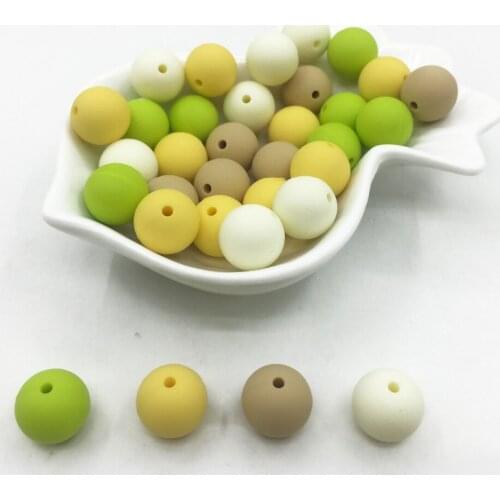 15MM Round Baby colors Teething Beads Baby Chewable FDA Safe Teething Candy colors Beads 100pcs/lot DIY Jewelry free shipping