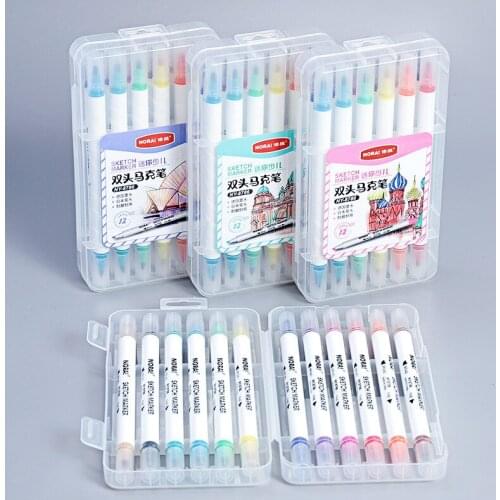24/36 Color Double Nib Water-based Markers Student Childrens Watercolor High Quality Painting Watercolor Pen Set