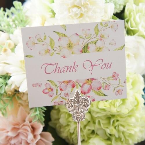 Multi-use 50pcs Mini thank you spring Peach Peach blossom card Scrapbooking party invitation DIY message gift card greeting card