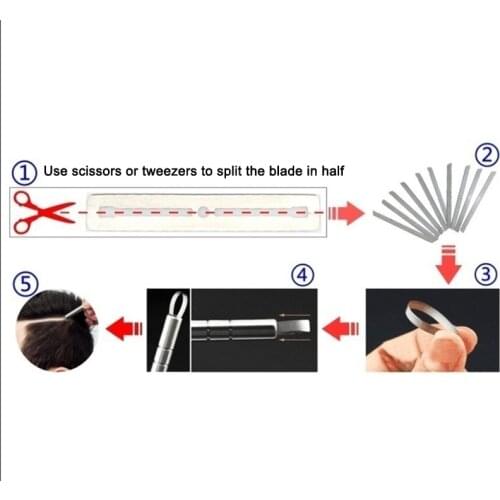 Hair Tattoo Trim Hair Razor Pen Set For Hair Design Stainless Steel Hair Styling Eyebrows Beards Razor Tool B88