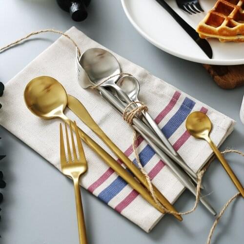 ANTOWALL 304 Stainless Steel Knife Fork Spoon Set ,High-grade Western Steak Cutlery Dessert Coffee Meal Spoon Knife Fork