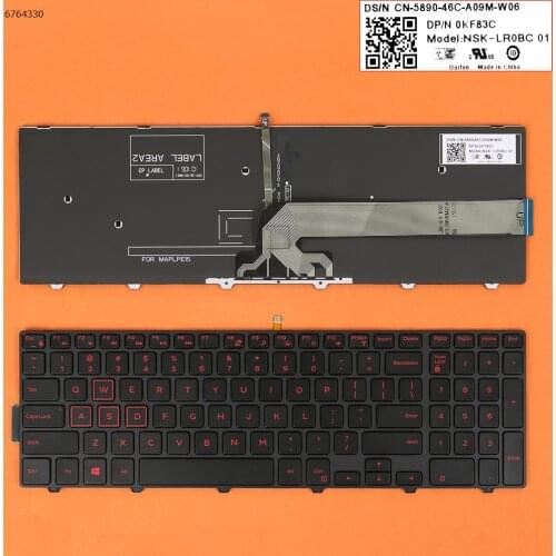 US New keyboard for Dell Inspiron 5558 5552 5758 5755 5759 7557 7559 3541 3542 3543 3551 3558 3559 3552 Laptop Red Backlit