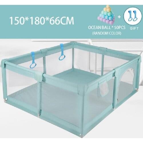 IMBABY Playpen for Baby With 50Pcs Ocean Balls Childrens Play Fence Indoor Safety Barrier Kids Dry Pool Balls Toddler Guardrail