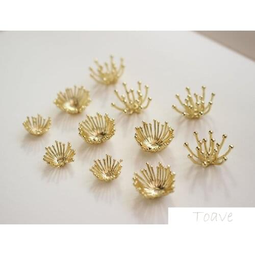 Retro Stamen Flower Heart Copper Parts DIY Materials Antique Style Hair Accessories Material Ear Stud