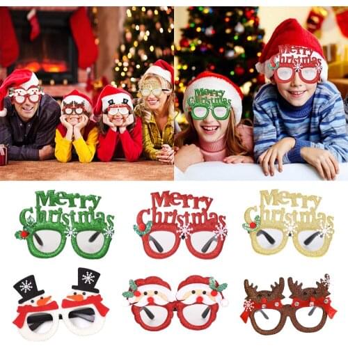 Christmas Decor Glasses Santa Claus Elk Xmas Adult Kids Gift Merry Christmas Photo Prop Navidad 2021 New Year Party Supplies