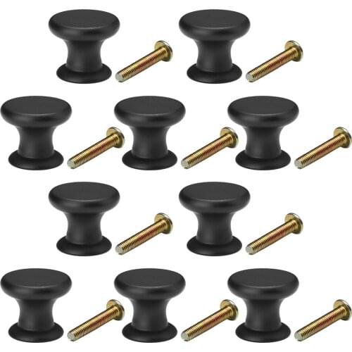 10Pcs Cabinet Knobs Durable Aluminum Alloy Closet Door Grips Home Drawer Dresser Pulls Single Hole Furniture Handles with Screws