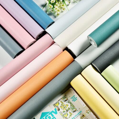 DIY Waterproof Wall Stickers Solid Color Matte Vinyl Self Adhesive Wallpaper Home Decor Films Living Room Kitchen Doors Posters