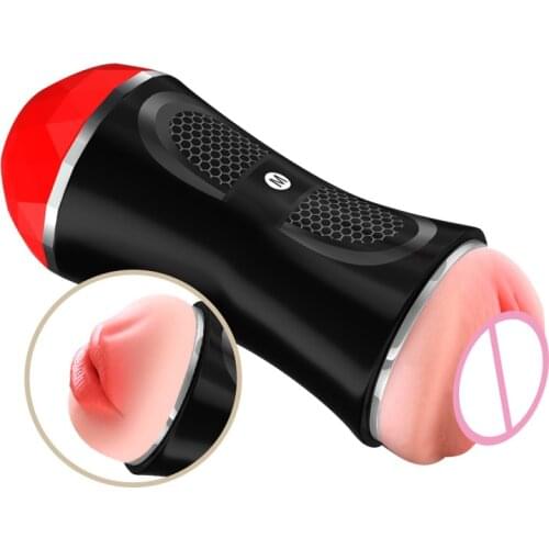 Sex Toys For Men Masturbator Cup Silicone Real Pussy Realistic Vagina Mouth Real Double Head Masturbator Cup Endurance Exercise
