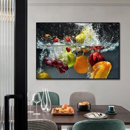 Modern Canvas Wall Art Fruit Foods Posters Print Painting for Kitchen Home Decoration Apple Grape Wall Pictures For Dining Room