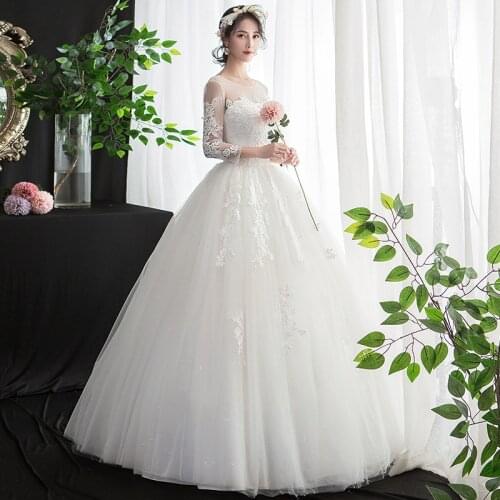 Wedding Dress Lace Up Bride Dream Princess Long Sleeve Wedding Dresses Ball Gowns Bridal Dresses