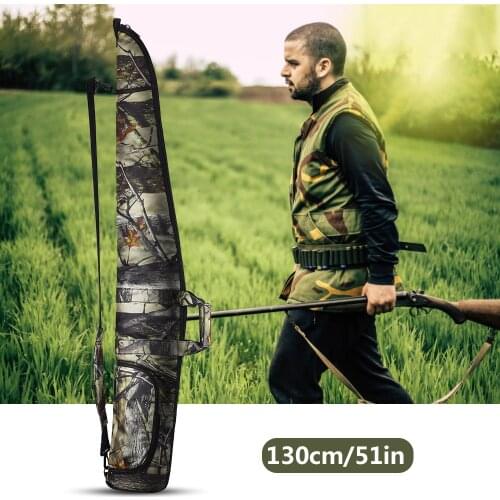 Tactical Camouflage Gun Bag 130cm Airsoft Hunting Rifle Storage Bag Soft Padded 1200D Strap/handhold Scoped Rifle Carrier Case