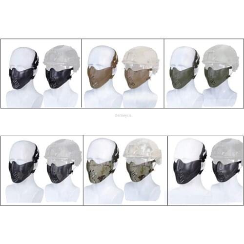 Tactical Half Face Mask Airsoft Paintball CS Military Masks Comfortable Adjustable Protective Tactics Airsoftsports Mask