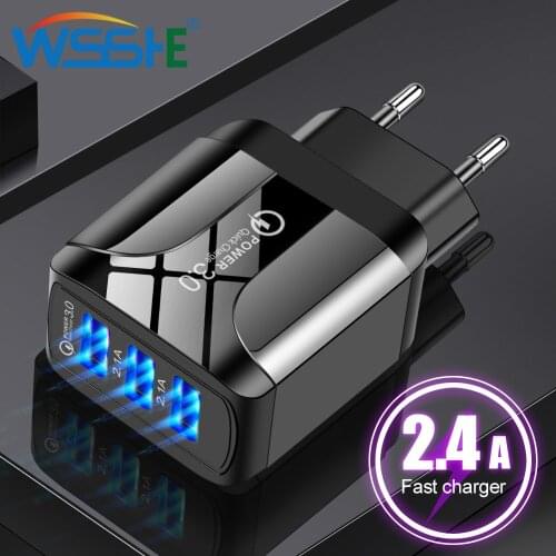 USB Mobile Phone Chargers Universal Adapter 5V Travel 3 USB Port Power Supply Charger PC UK/EU/US QC3.0 For iPhone Xiaomi Huawei