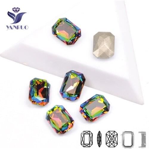 YANRUO 4627 Octagon Charm Vitrail Medium K9 Crystal GSHA Glass Sewing Stones Rhinestone For Decoration Shoes Bags