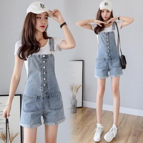 Women clothing denim fabric rompers summer overalls women playsuits suspenders shorts jeans women overalls summer rompers jeans