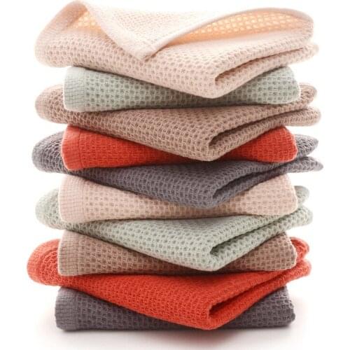 1pc Cotton Super Soft Honeycomb Towel Solid Color Super Absorbent Portable Hair Face Towels Travel Bathroom Towel for Home Hotel