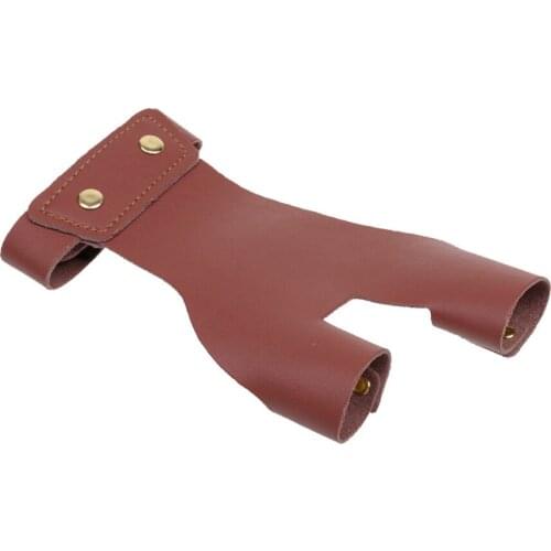 1 Pcs Cow Leather Left Hand 2 Finger Archery Protector Glove Safety Gear Guard for Bow Shooting Hunting Target Accessories