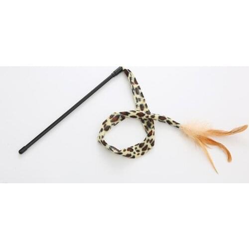 1PCS Leopard Pattern Cloth Cat Feather Toy Set Cat Feather Teaser Toy For Kitten Cat Having Fun Exercise Playing Stick Supplies