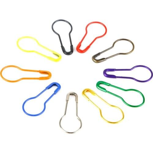 100Pcs Metal Pins Calabash Gourd Pear Shape Safety Metal Clips Knitting Stitch Marker Tag Hangtag Pins Fastener Craft DIY