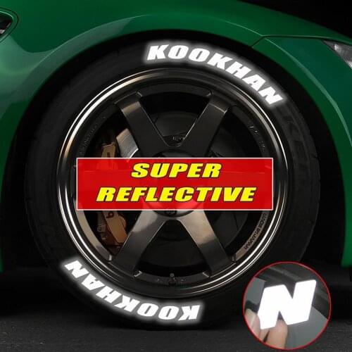 3D Car Tires Reflective Letter Stickers Tire Letters Stickers Universal Soft Rubber Auto Tuning Decals Styling Accessories