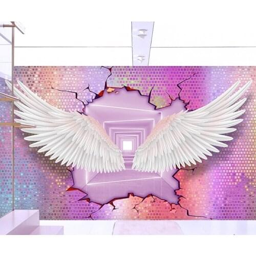 3D beauty salon wing background wall decoration mural gym milk tea shop extension space decoration wallpaper papel DE parede