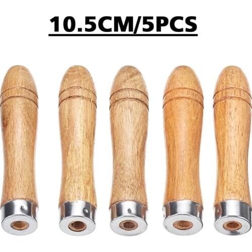 5pcs Wooden File Handles For Home Tool Stainless Steel File Replacement Wood Rasp Files Tools