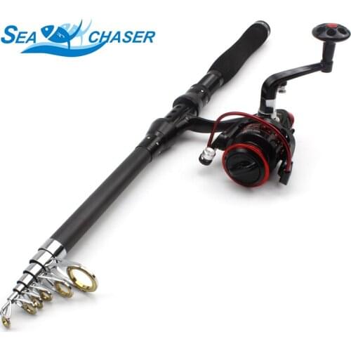 Promotion! 1.8m 2.1m 2.4m 2.7m 3.0m carbon Spinning Rod and Fishing Reel Set sea Telescopic Travel Fishing Rod Tackle