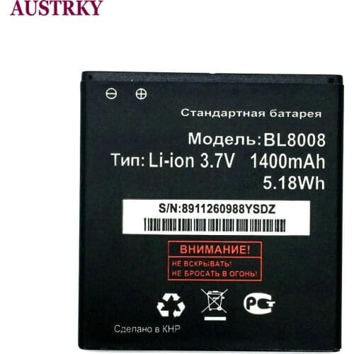 New BL8008 Battery For FLY W0F96 FS401 Stratus 1 BL 8008 Phone 1400mAh Baterij Batterie Batteries + Tracking Code
