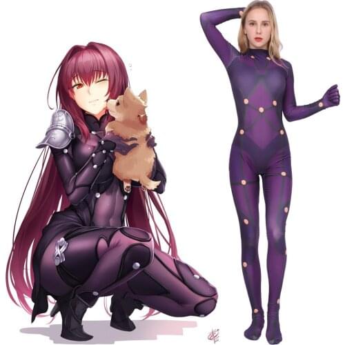 Anime Fate Grand Order Scathach Cosplay Bodysuit Cosplay Costume for Women