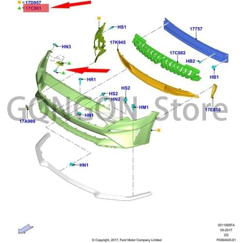 CAR front bumper bracket small bracket right For dMo nd eoG CZG Mus ta ng front bumper inner bone front bumper buckle