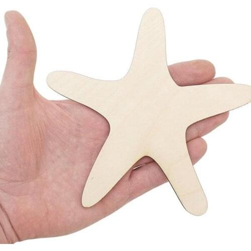 Free shipping50xWooden Starfish Cutout (14cm) Shape Sea Art Projects Craft unfinished blank wood shape