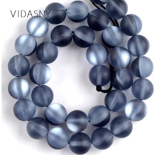 Natural Stone Black Matte Austrian Crystal Beads For Jewelry Making 6 8 10 12mm Charm Spacer Beads Fit For Necklace Bracelet 15"