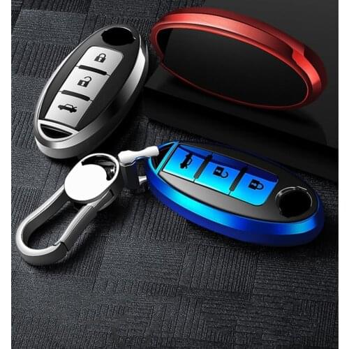 TPU Remote Key Cover Case key chain For Nissan For Infiniti Q50 FX35 FX FX37 G37 G35 Car Key Shell Bag Keyring Keychain