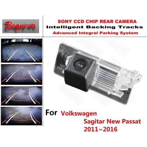 For Volkswagen Sagitar New Passat 2011~2016 CCD Car Backup Parking Camera Intelligent Tracks Dynamic Guidance Rear View Camera