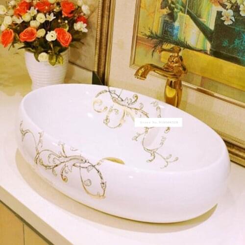 JT-9230 Countertop Sinks Ceramic Art Basin Ceramic High-quality Home Counter Top Wash Basin Household Bathroom Sink Washbasin