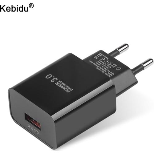 Kebidu 18W Quick Charge 3.0 USB Mobile Phone Charger Portable Travel Wall Charger USB Power Charging Adapter QC3.0 Fast Charge