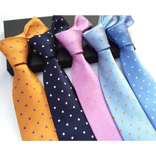 Mens Ties silk Tie Slim Business Necktie Gifts Blue Black Ties Men Polka Dot Neck Ties for Men Gravata 8cm Wedding Accessories