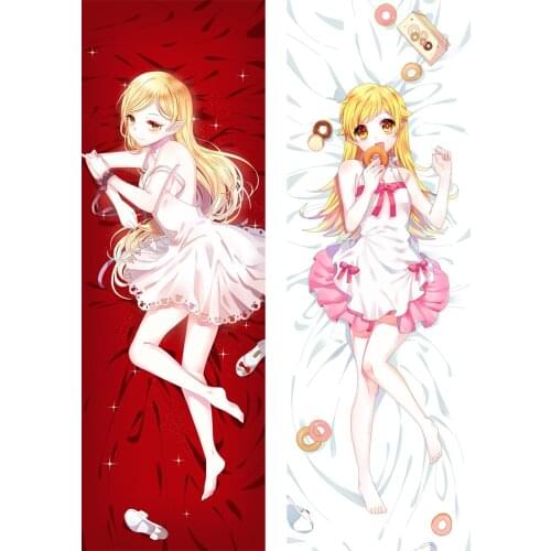 2021-Feburay Update Japanese Anime Dakimakura Body Pillow Case Bakemonogatari Oshino Shinobu Hugging Body Pillow Cover Case