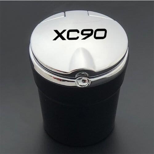 1PCS For Volvo XC90 Car Ashtray Creative Personality Multi-function Car With LED Light Ashtray With Lid Car Ashtray Accessories