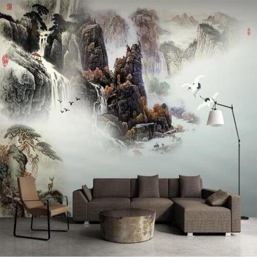 Custom Photo Wallpaper 3D Chinese Style Landscape Nature Scenery Mural Living Room TV Sofa Study Home Decor Papel De Parede Sala
