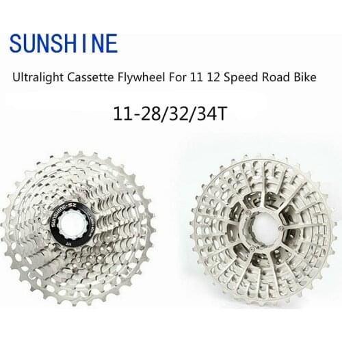 SUNSHINE Bicycle Cassette Freewheel Ultralight 11 12 Speed Velocidade 11-28/32/34T Road Bike Flywheel Sprocket For Shimano Sram