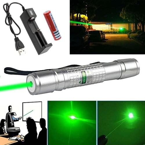 Green Light Sight Military Powerful Laser Combustion Equipment 018 Laser Pointer 8000m Adjustable Focus USB Charging