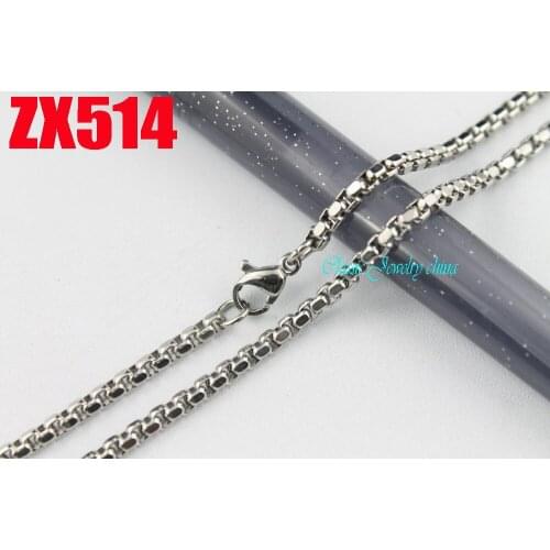 2.8mm round box planish four face stainless steel necklace sweater chain fashion chains sweater chain 20pcs ZX514