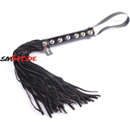 2014 New Arrival leather flogger, handmade wooden handle leather tails whip, flirting sex toys, Horse racing flogger