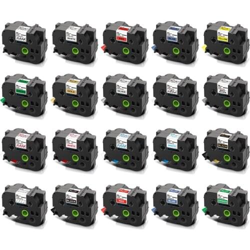 24Colors Tape for Brother TZe-261 TZe-161 TZe-661 TZe-461 TZe 561 761 Laminated TZe Tape 36mm for Brother P touch Label Maker