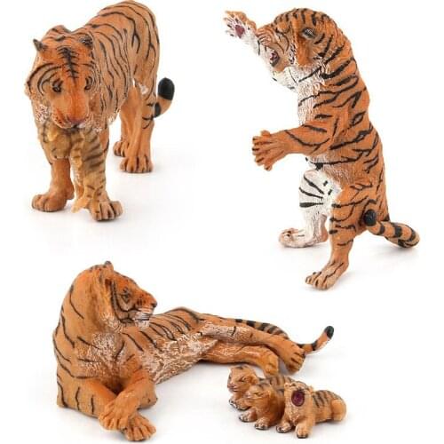 3 Kinds Simulation Tiger Figure Collectible Toys PVC Animal Action Figures Wild Animal Toys Kids Cognitive Toys