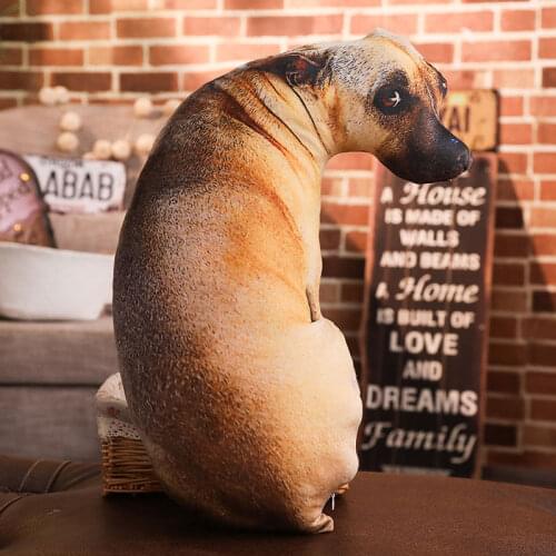 3D Simulation Plush Dog Pillow For Print Creative Animal Cushion Lifelike Funny Throw Pillow For Sofa Cartoon Cotton Decoration